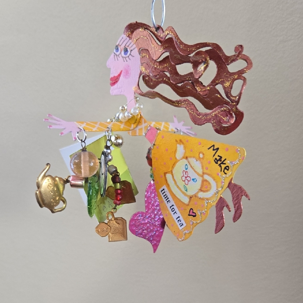 Colorful Tea Time Fanciful Flights Ornament By Karen Rossi For Silvestri